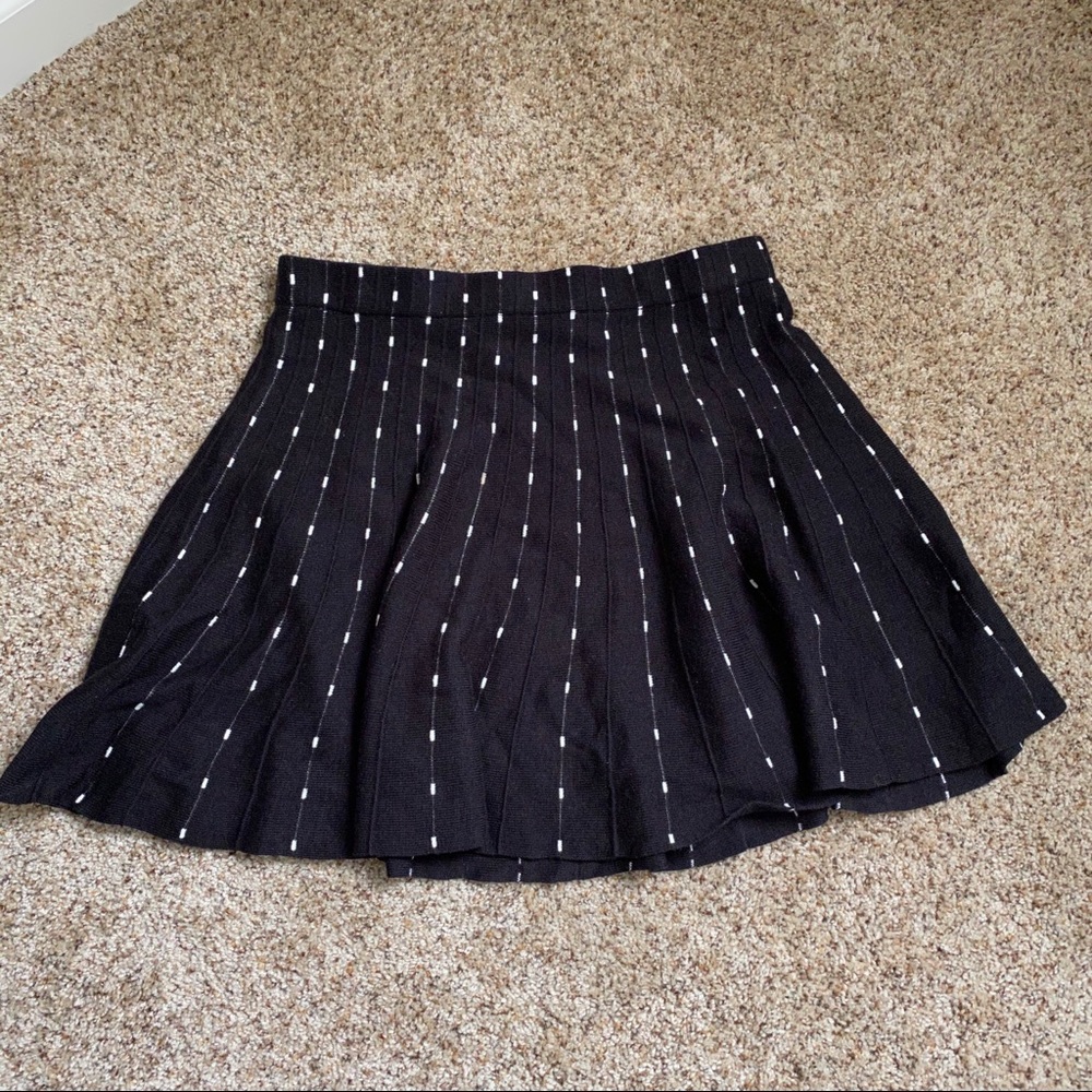 💫 Candies | Knit Strip Black & White Skater Skirt
